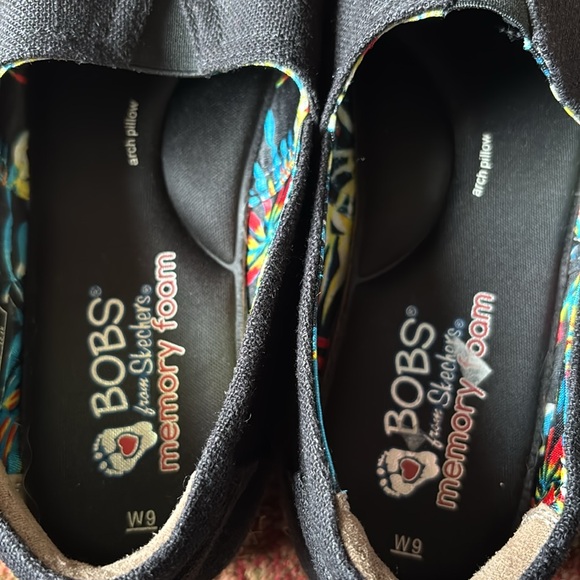 Bobs From Skechers Memory Foam Arch Pillow Black Slip On Flatform Shoe Sz 9 - Picture 8 of 8